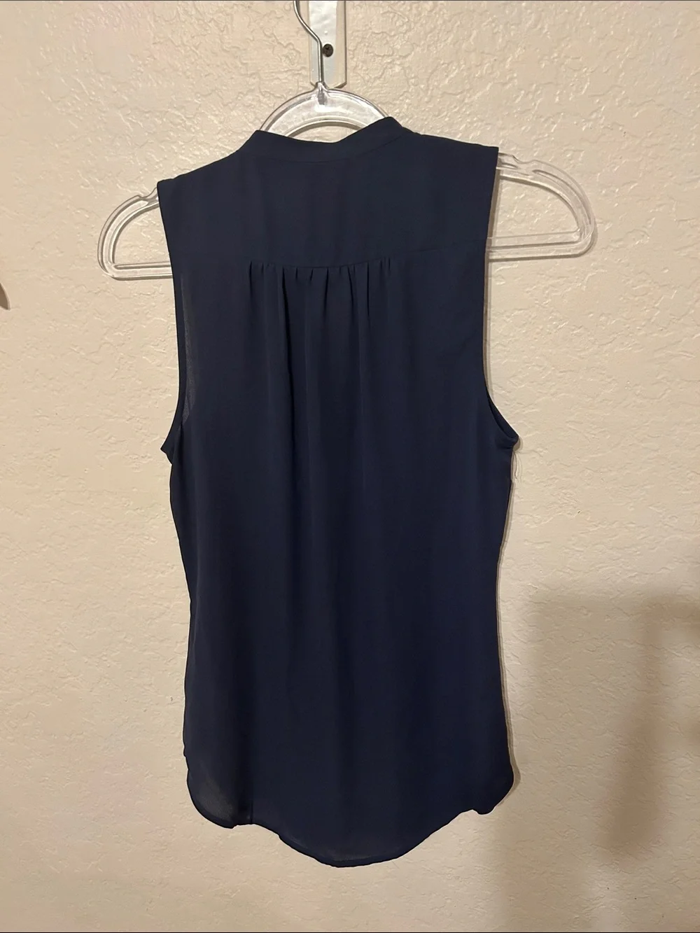 🧩Meadow Rue Anthropologie Sleeveless Scallop-Trim Button Front Navy size 0 GUC